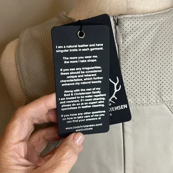 BOD & CHRISTENSEN DOLLY GENUINE LEATHER DRESS ZIPPER POCKETS NEW WITH TAGS - Picture 10 of 10